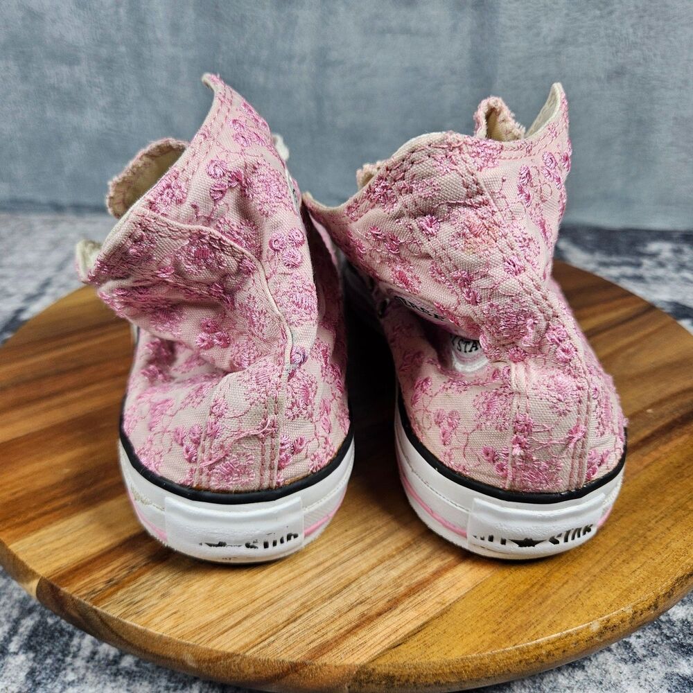Converse Chuck Taylor All Star High Top Pink Floral White Sneakers Womens 10 - Picture 3 of 12